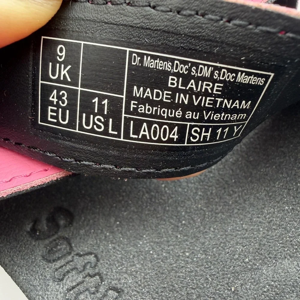 Dr. Martens Blaire Sandals Womens‎ 11 Pink Leather Gladiator Platform Strappy